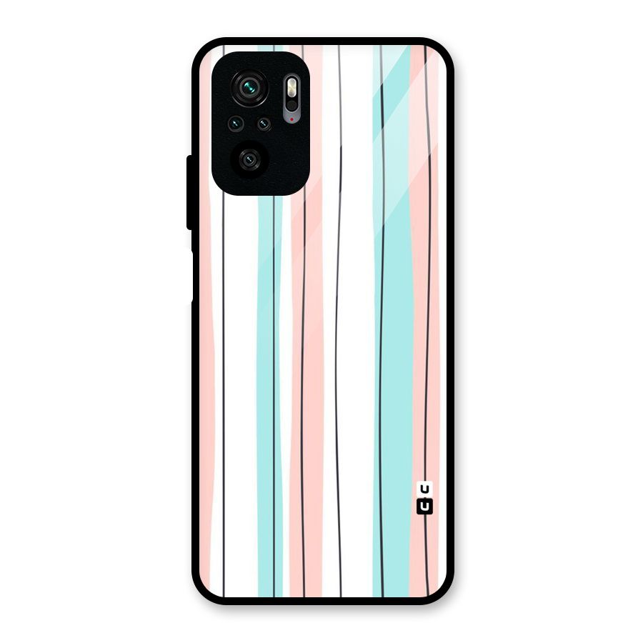 Pastel Tri Stripes Glass Back Case for Redmi Note 10S