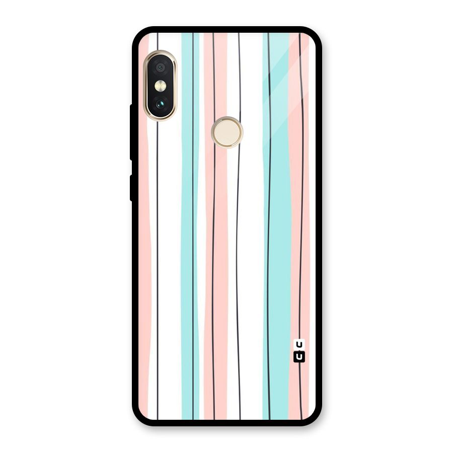 Pastel Tri Stripes Glass Back Case for Redmi Note 5 Pro