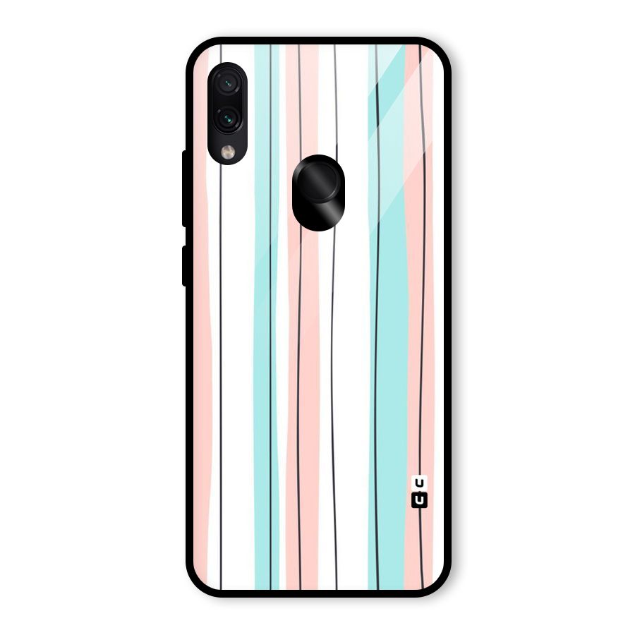 Pastel Tri Stripes Glass Back Case for Redmi Note 7