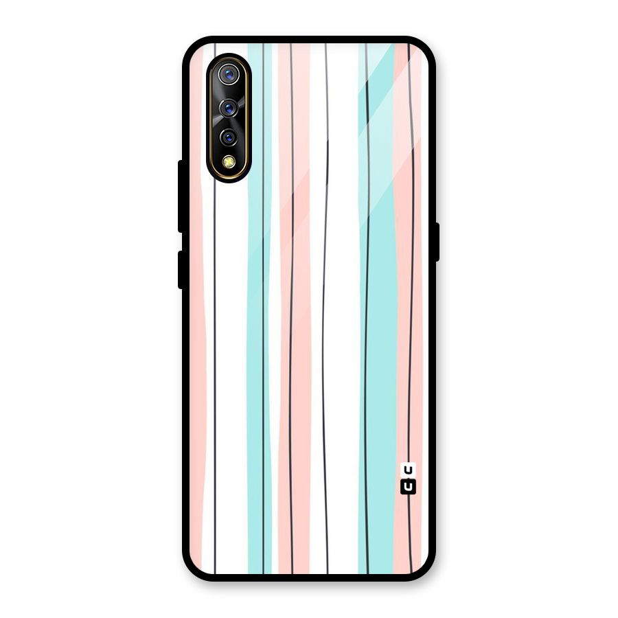 Pastel Tri Stripes Glass Back Case for Vivo S1