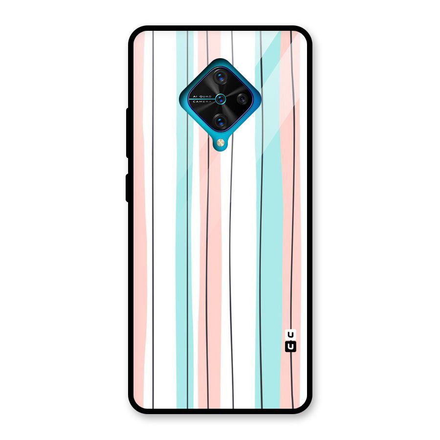 Pastel Tri Stripes Glass Back Case for Vivo S1 Pro