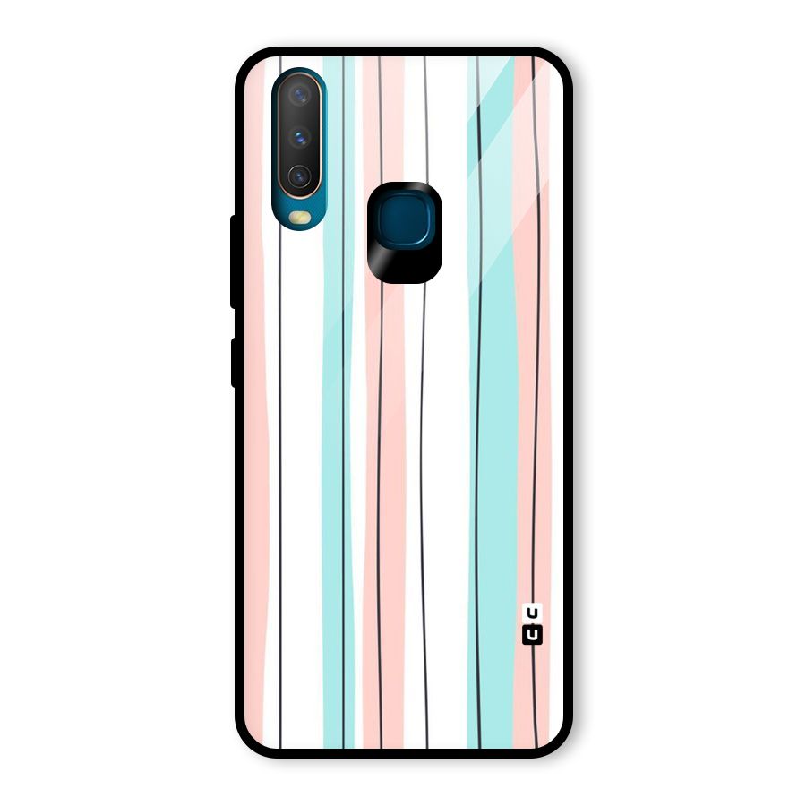 Pastel Tri Stripes Glass Back Case for Vivo U10