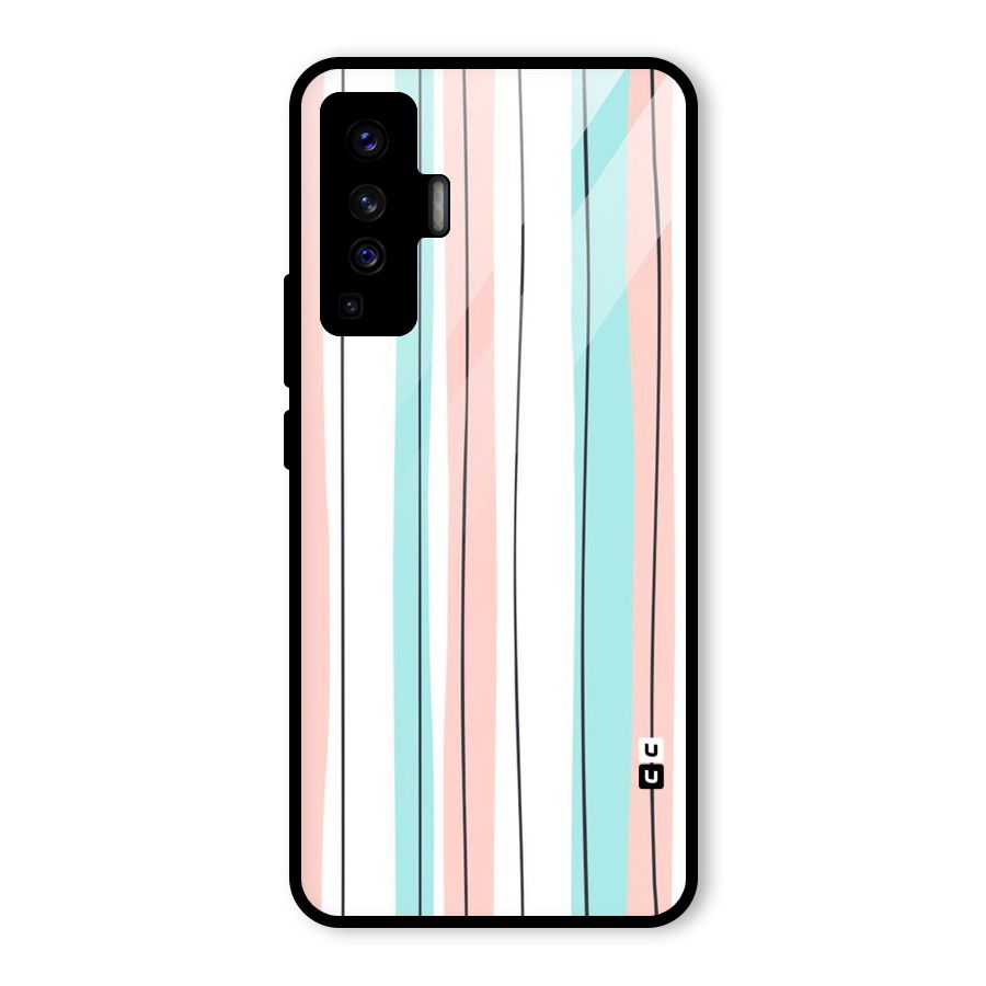 Pastel Tri Stripes Glass Back Case for Vivo X50