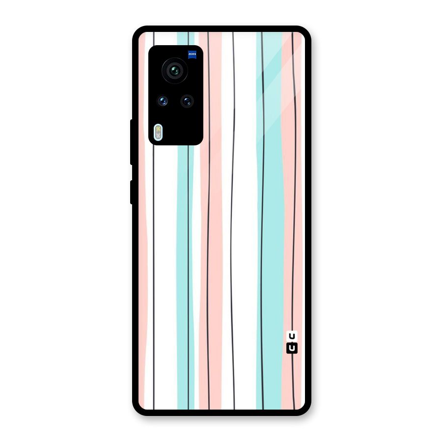 Pastel Tri Stripes Glass Back Case for Vivo X60 Pro