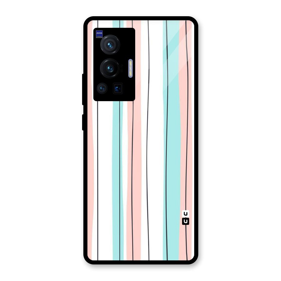 Pastel Tri Stripes Glass Back Case for Vivo X70 Pro