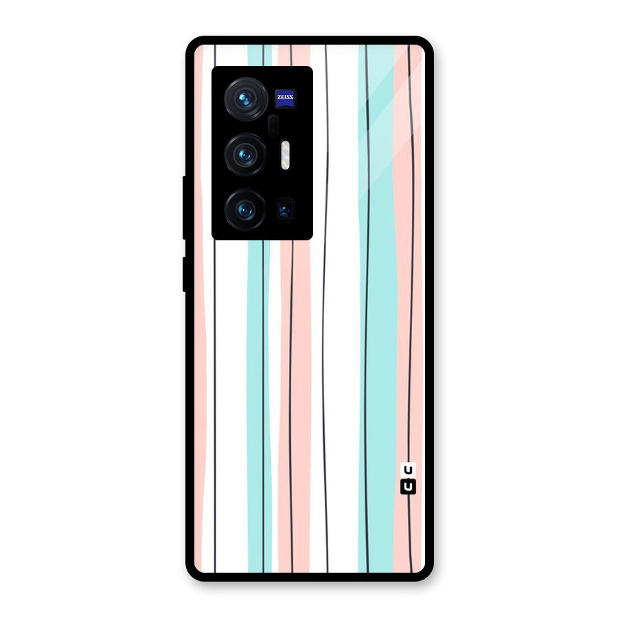 Pastel Tri Stripes Glass Back Case for Vivo X70 Pro Plus