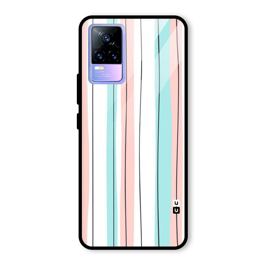 Pastel Tri Stripes Glass Back Case for Vivo Y73