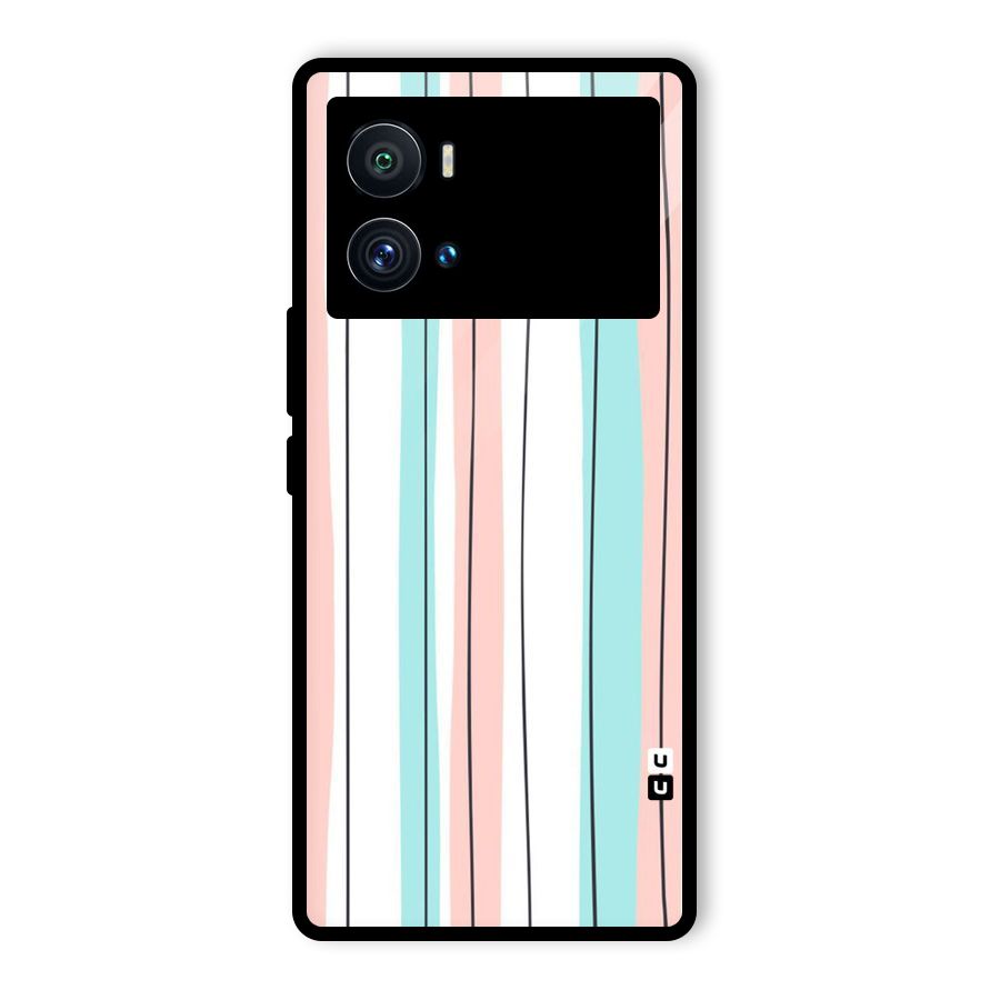 Pastel Tri Stripes Glass Back Case for Vivo iQOO 9 Pro