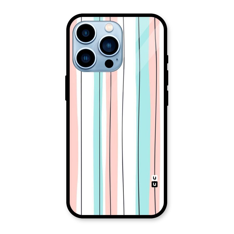 Pastel Tri Stripes Glass Back Case for iPhone 13 Pro