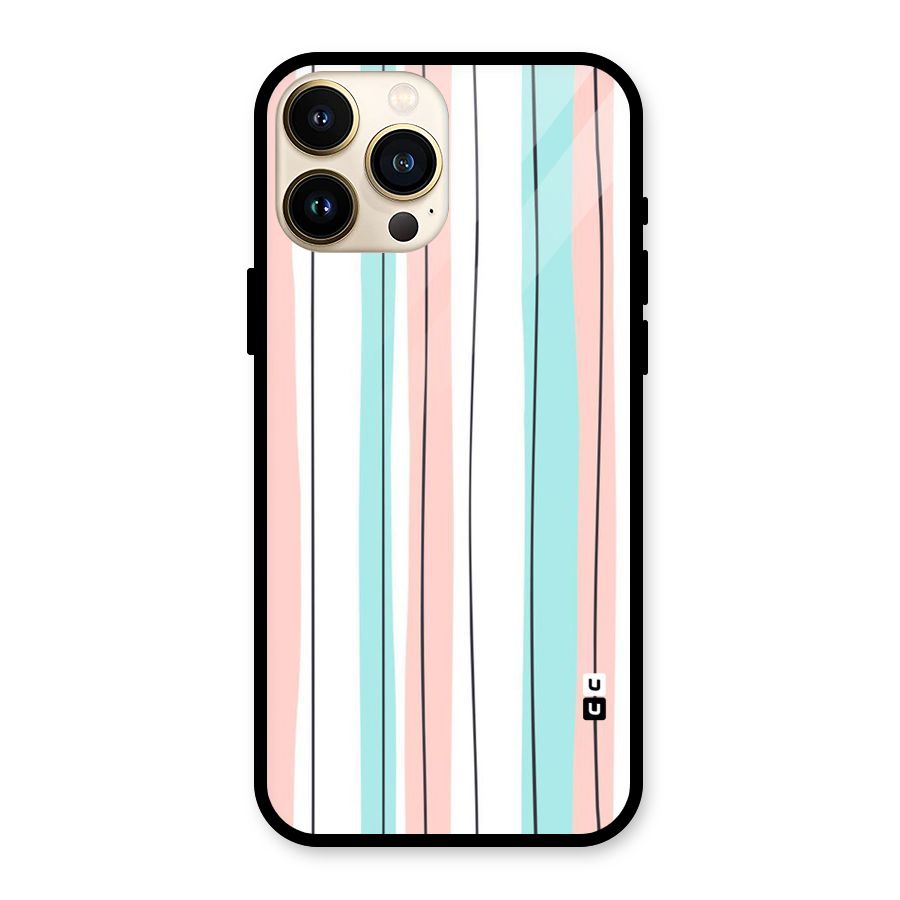 Pastel Tri Stripes Glass Back Case for iPhone 13 Pro Max
