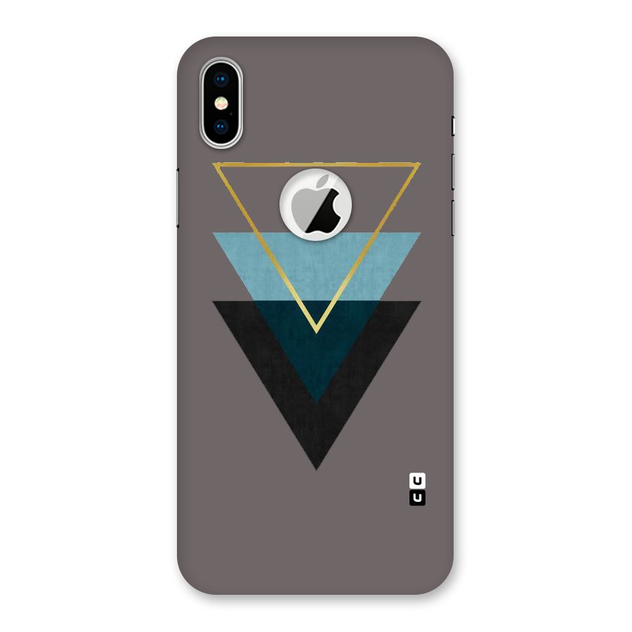Pastel Triangle Back Case for iPhone X Logo Cut