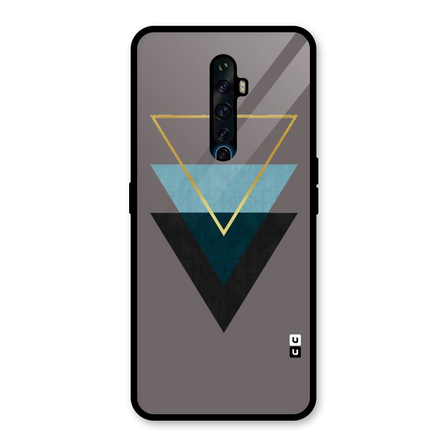 Pastel Triangle Glass Back Case for Oppo Reno2 F