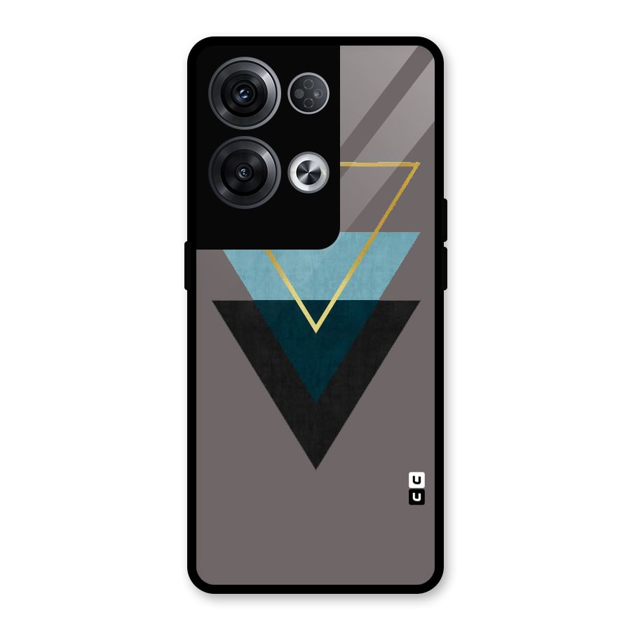 Pastel Triangle Glass Back Case for Oppo Reno8 Pro 5G