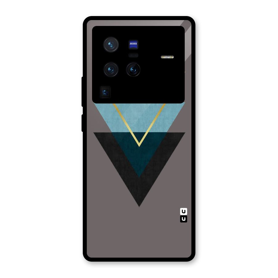 Pastel Triangle Glass Back Case for Vivo X80 Pro