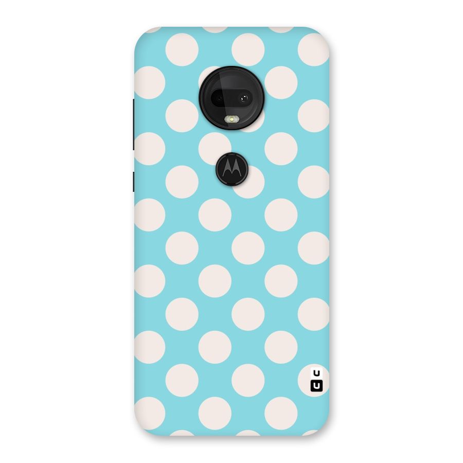 Pastel White Polka Dots Back Case for Moto G7