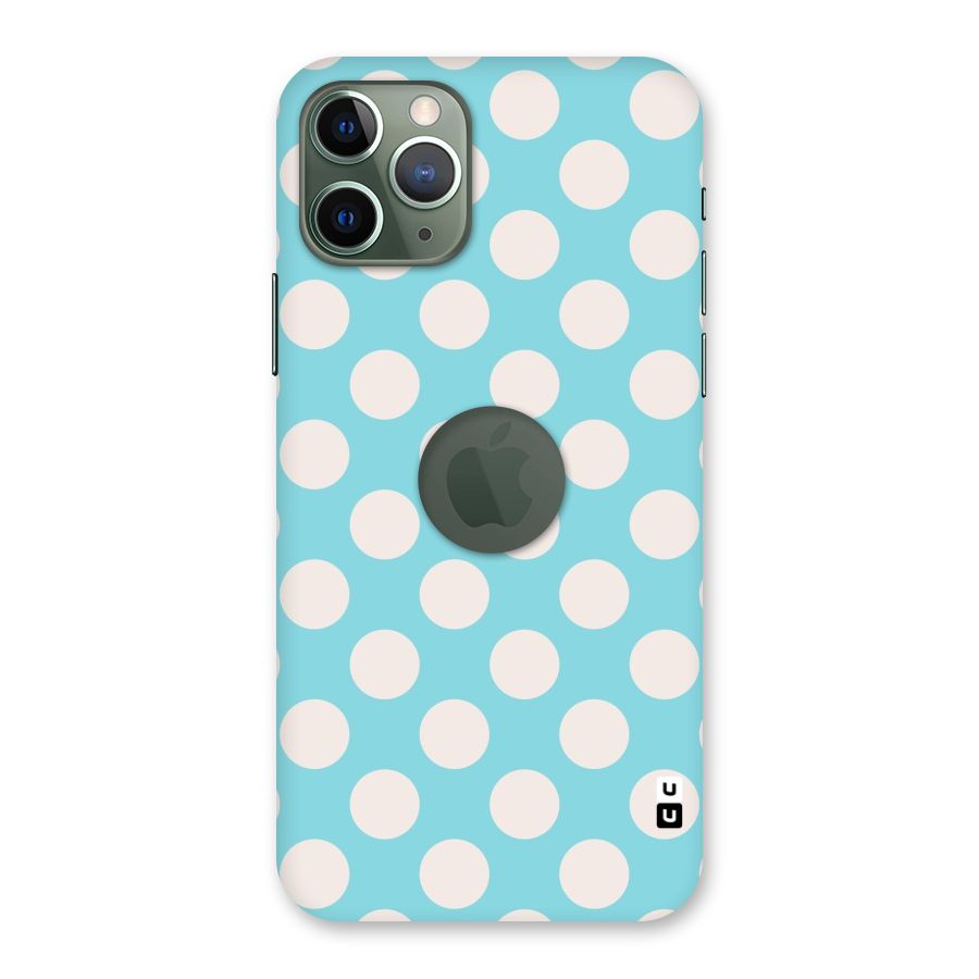 Pastel White Polka Dots Back Case for iPhone 11 Pro Logo  Cut