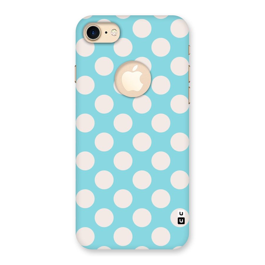 Pastel White Polka Dots Back Case for iPhone 7 Logo Cut