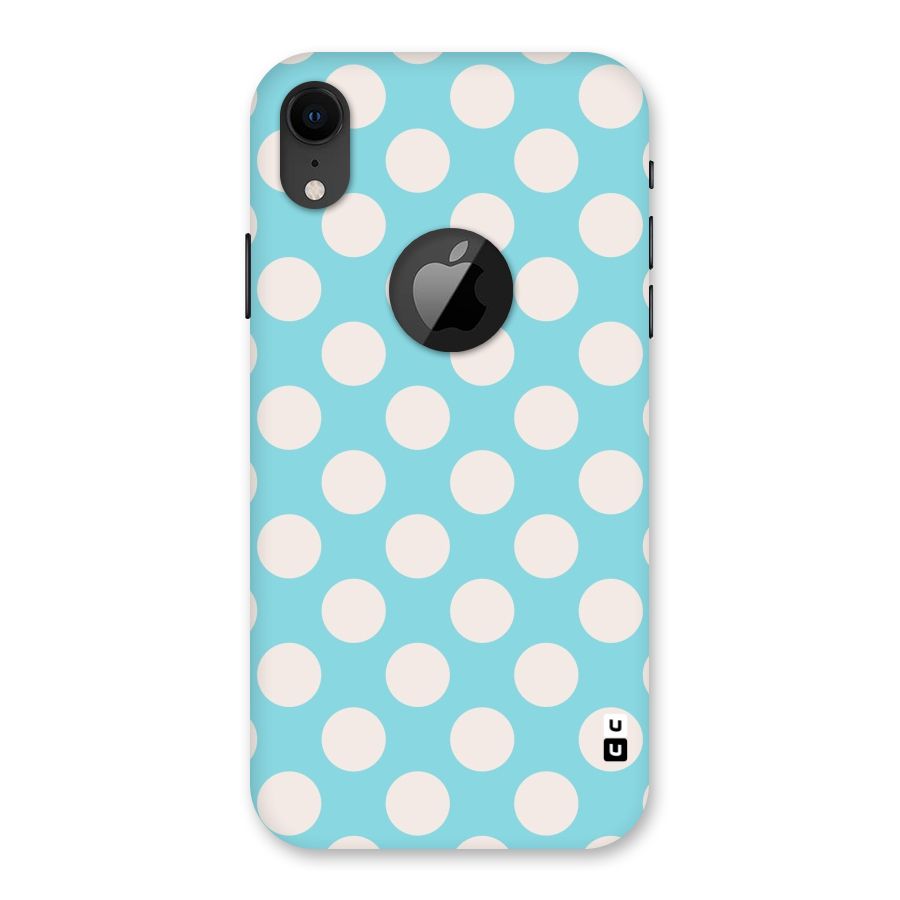 Pastel White Polka Dots Back Case for iPhone XR Logo Cut