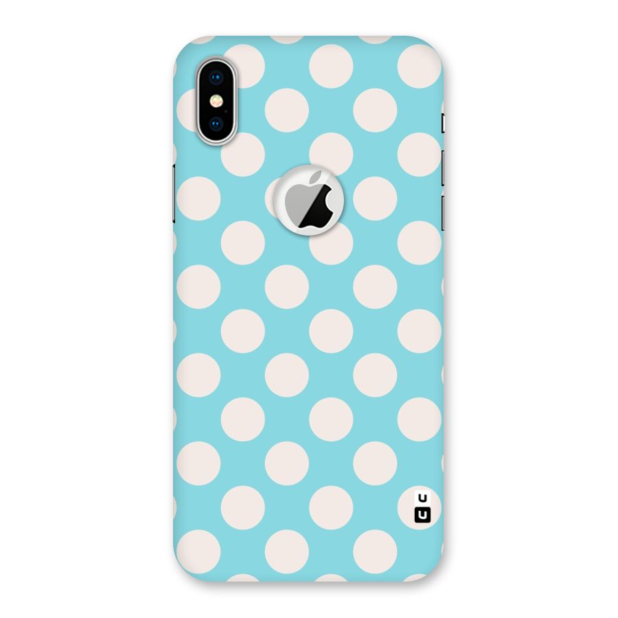 Pastel White Polka Dots Back Case for iPhone XS Logo Cut