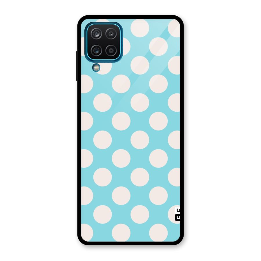 Pastel White Polka Dots Glass Back Case for Galaxy A12