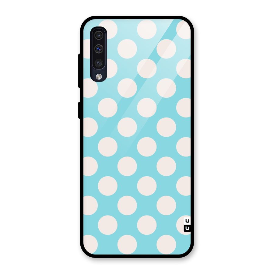 Pastel White Polka Dots Glass Back Case for Galaxy A50