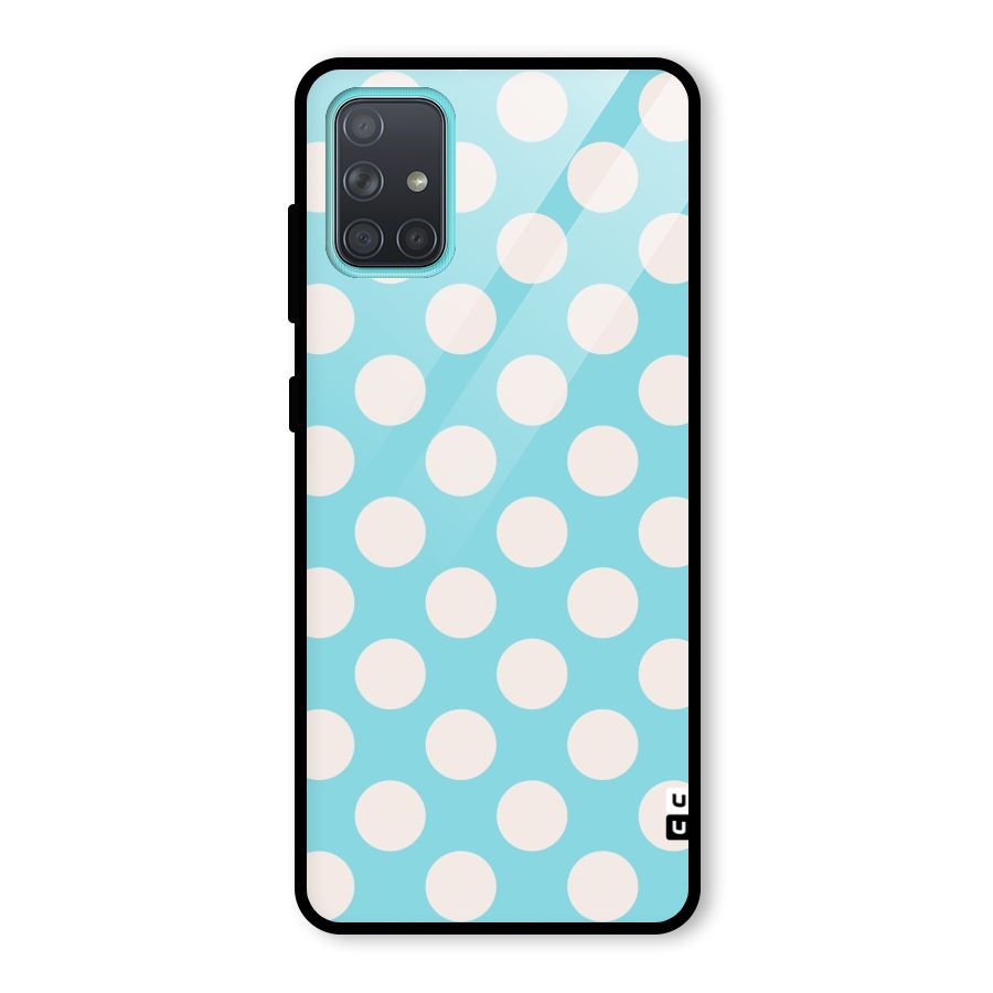 Pastel White Polka Dots Glass Back Case for Galaxy A71