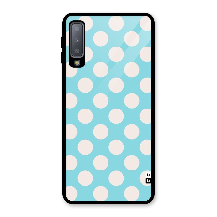 Pastel White Polka Dots Glass Back Case for Galaxy A7 (2018)