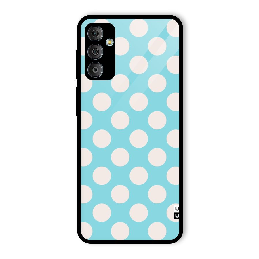 Pastel White Polka Dots Glass Back Case for Galaxy F23