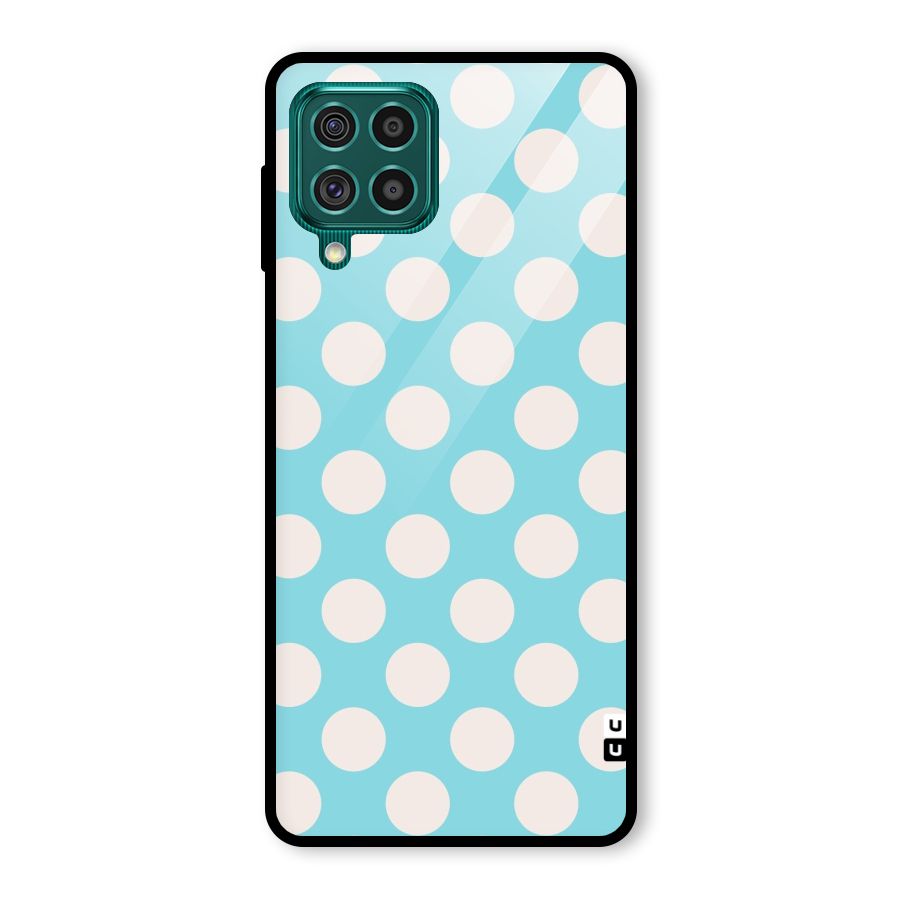 Pastel White Polka Dots Glass Back Case for Galaxy F62