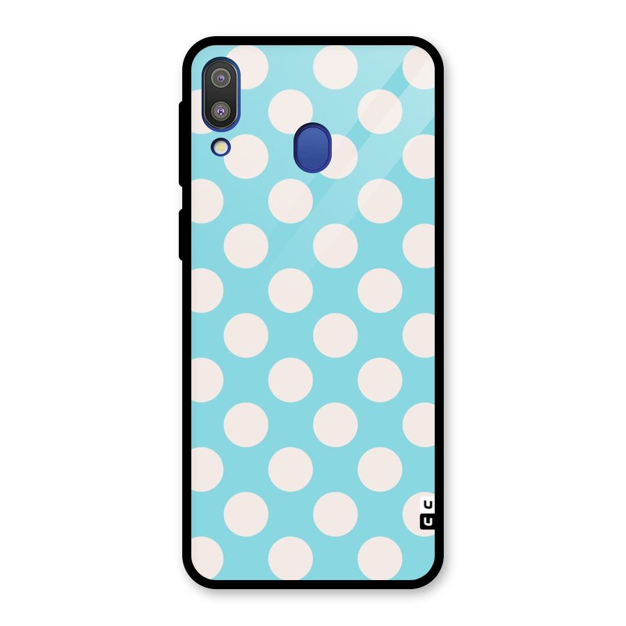 Pastel White Polka Dots Glass Back Case for Galaxy M20