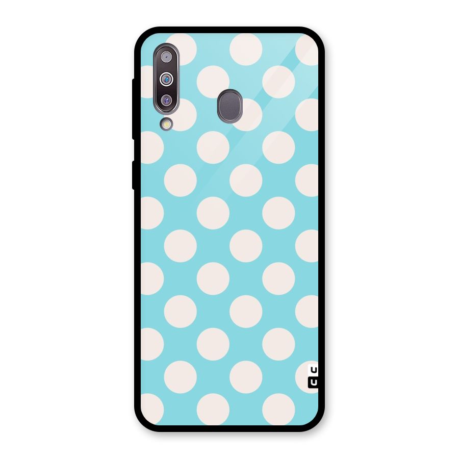 Pastel White Polka Dots Glass Back Case for Galaxy M30