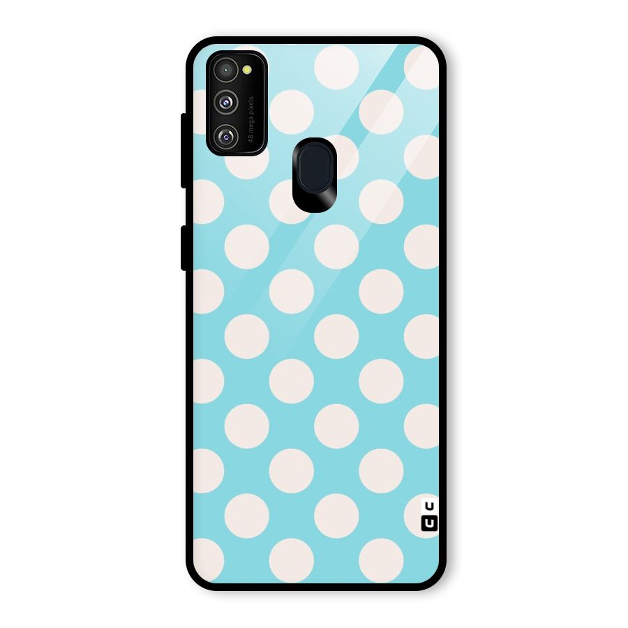 Pastel White Polka Dots Glass Back Case for Galaxy M30s