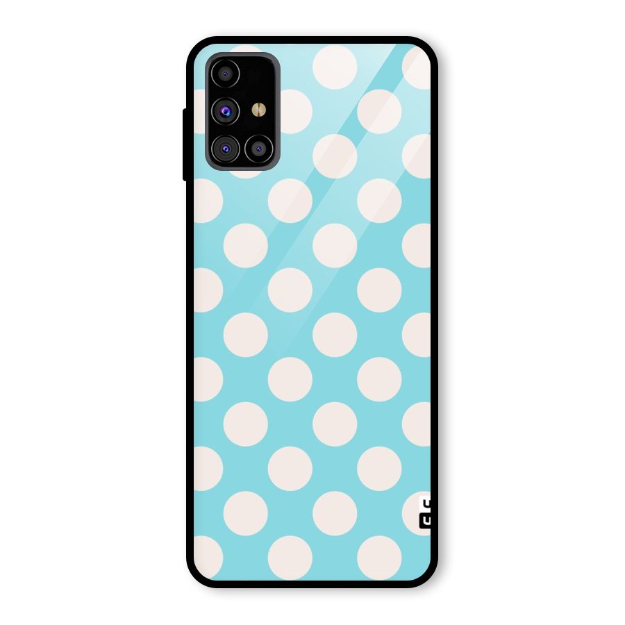 Pastel White Polka Dots Glass Back Case for Galaxy M31s