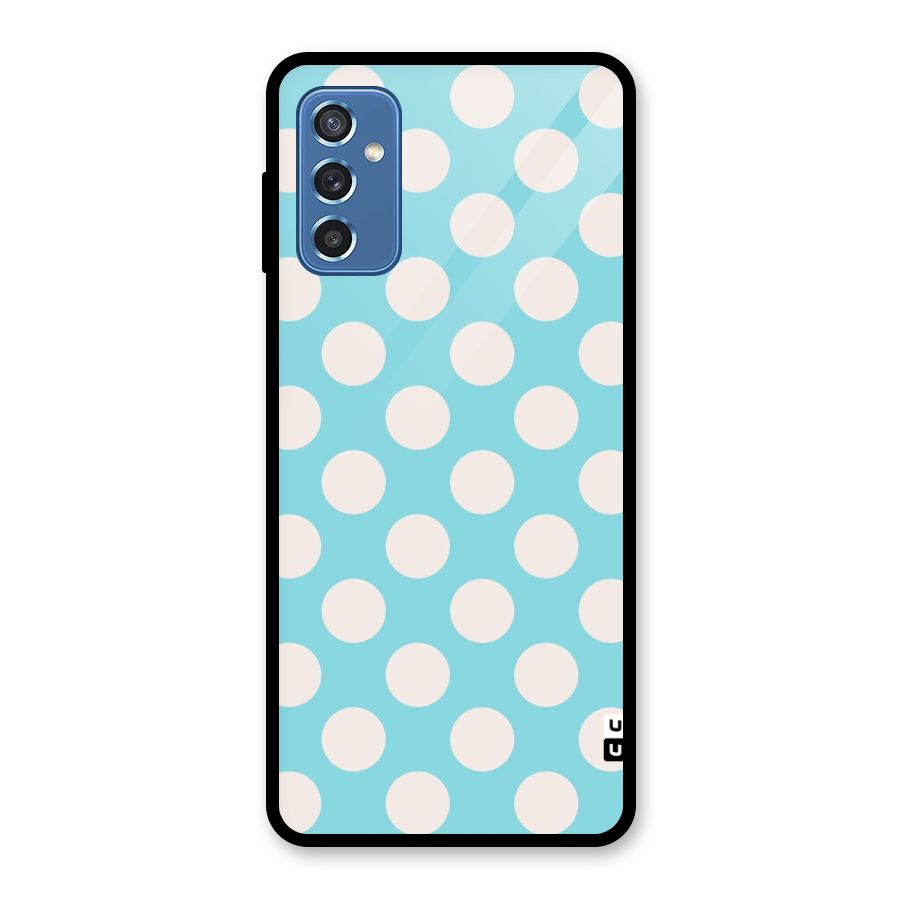 Pastel White Polka Dots Glass Back Case for Galaxy M52 5G