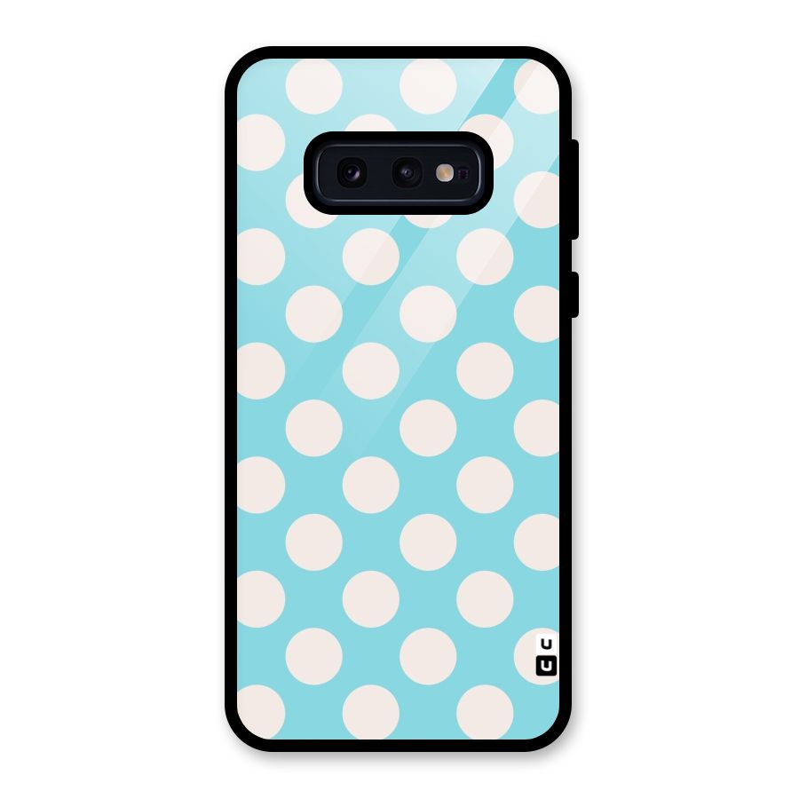 Pastel White Polka Dots Glass Back Case for Galaxy S10e