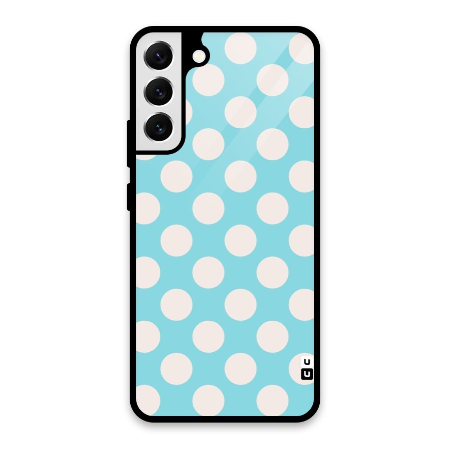 Pastel White Polka Dots Glass Back Case for Galaxy S22 Plus 5G