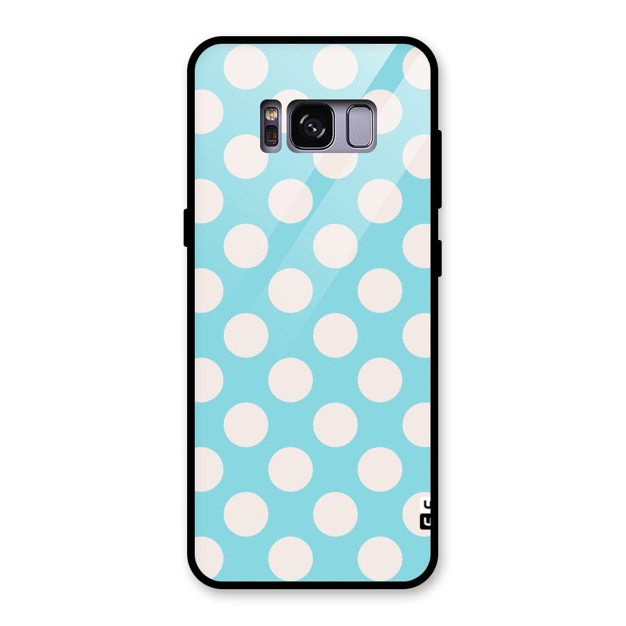 Pastel White Polka Dots Glass Back Case for Galaxy S8