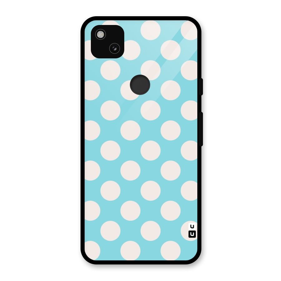 Pastel White Polka Dots Glass Back Case for Google Pixel 4a