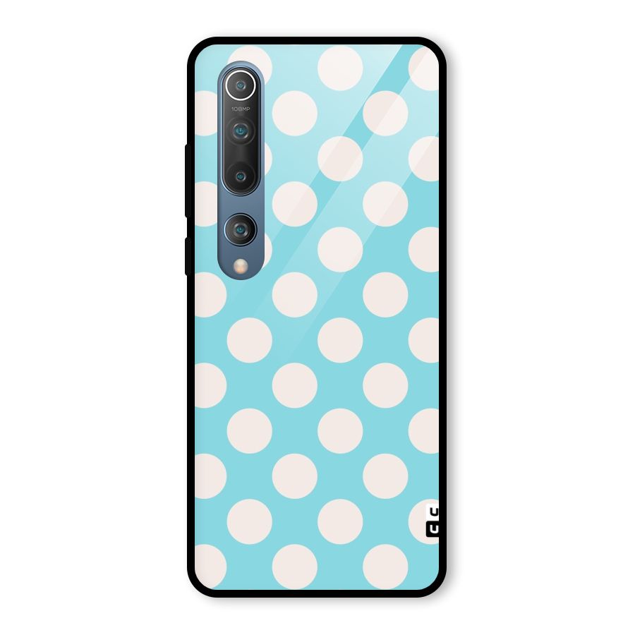 Pastel White Polka Dots Glass Back Case for Mi 10