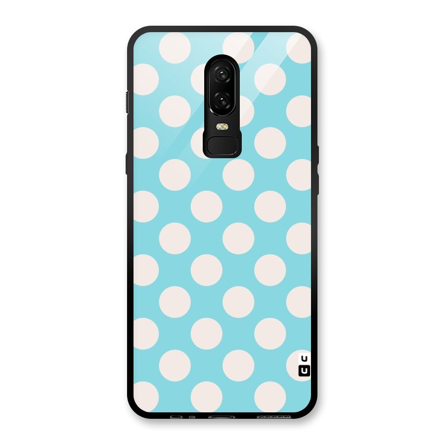 Pastel White Polka Dots Glass Back Case for OnePlus 6