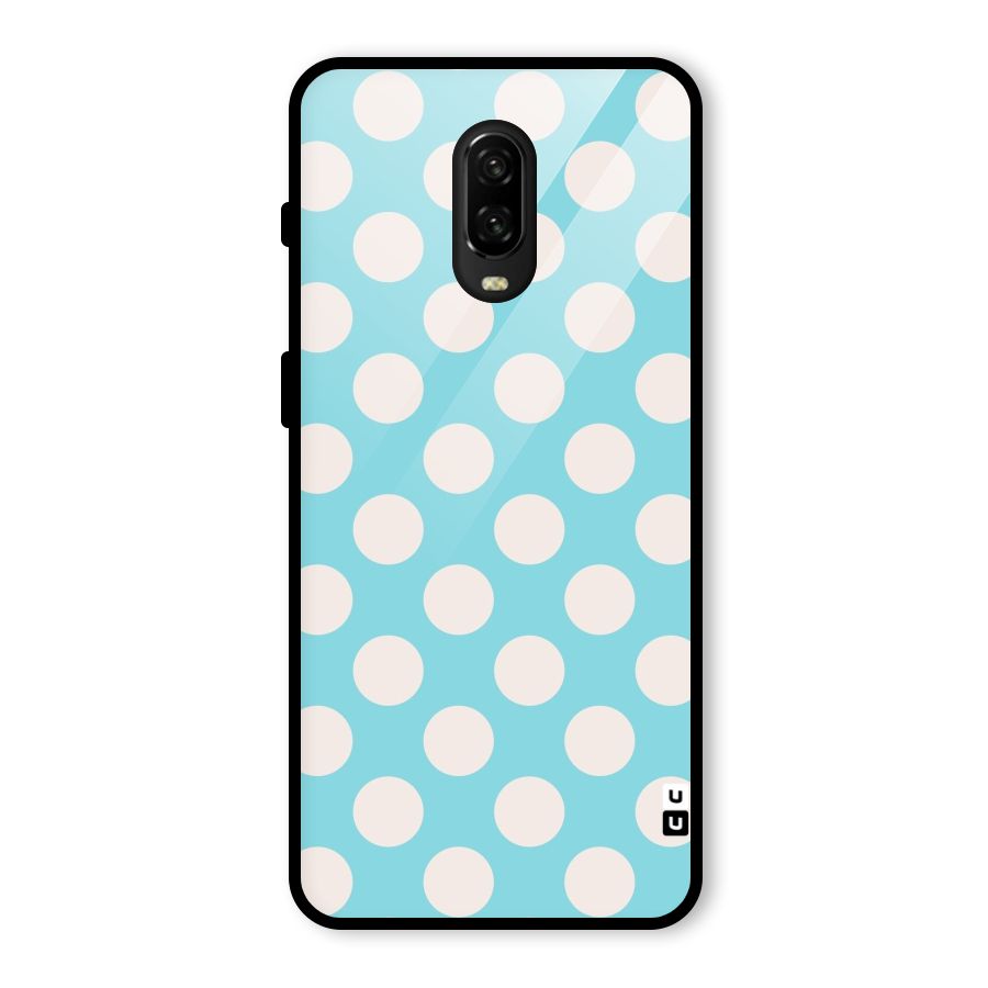 Pastel White Polka Dots Glass Back Case for OnePlus 6T