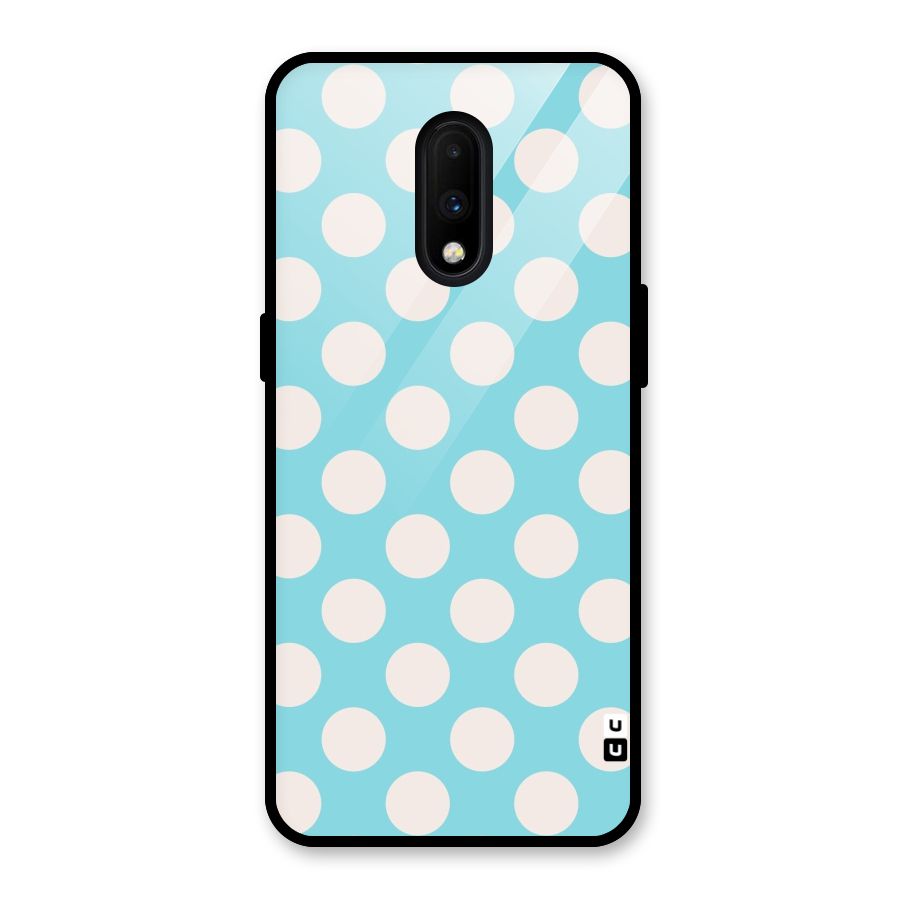 Pastel White Polka Dots Glass Back Case for OnePlus 7