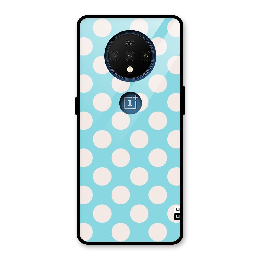 Pastel White Polka Dots Glass Back Case for OnePlus 7T