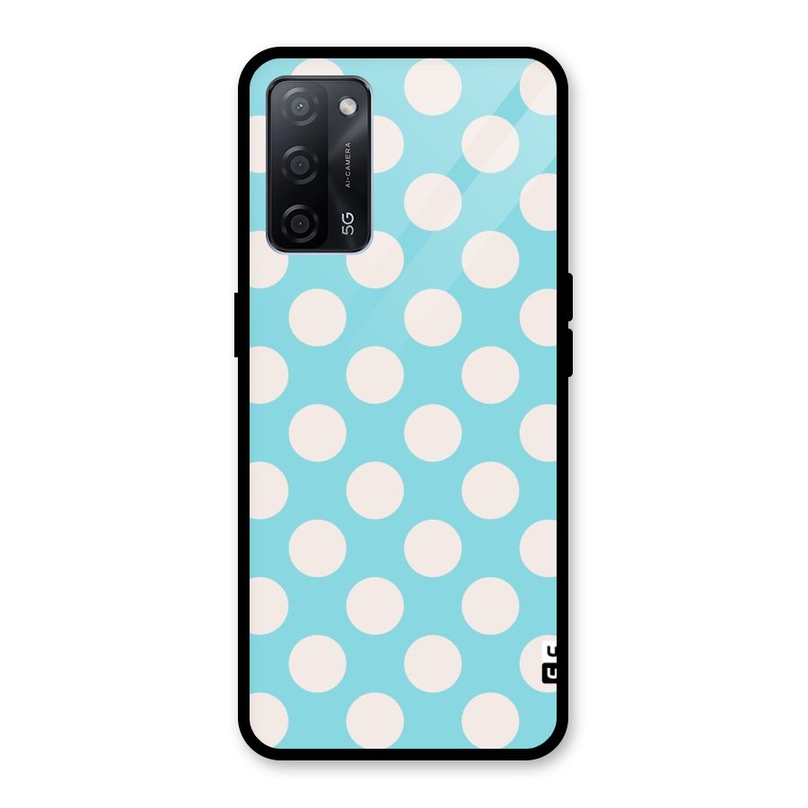 Pastel White Polka Dots Glass Back Case for Oppo A53s 5G