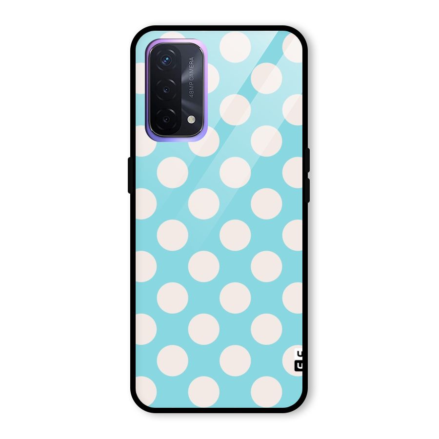 Pastel White Polka Dots Glass Back Case for Oppo A74 5G