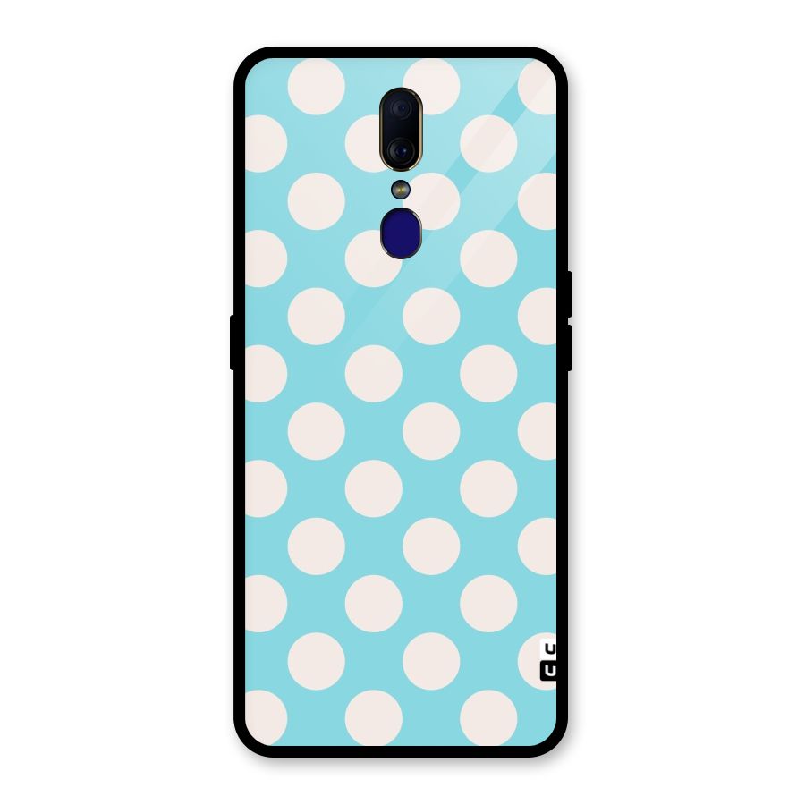 Pastel White Polka Dots Glass Back Case for Oppo F11