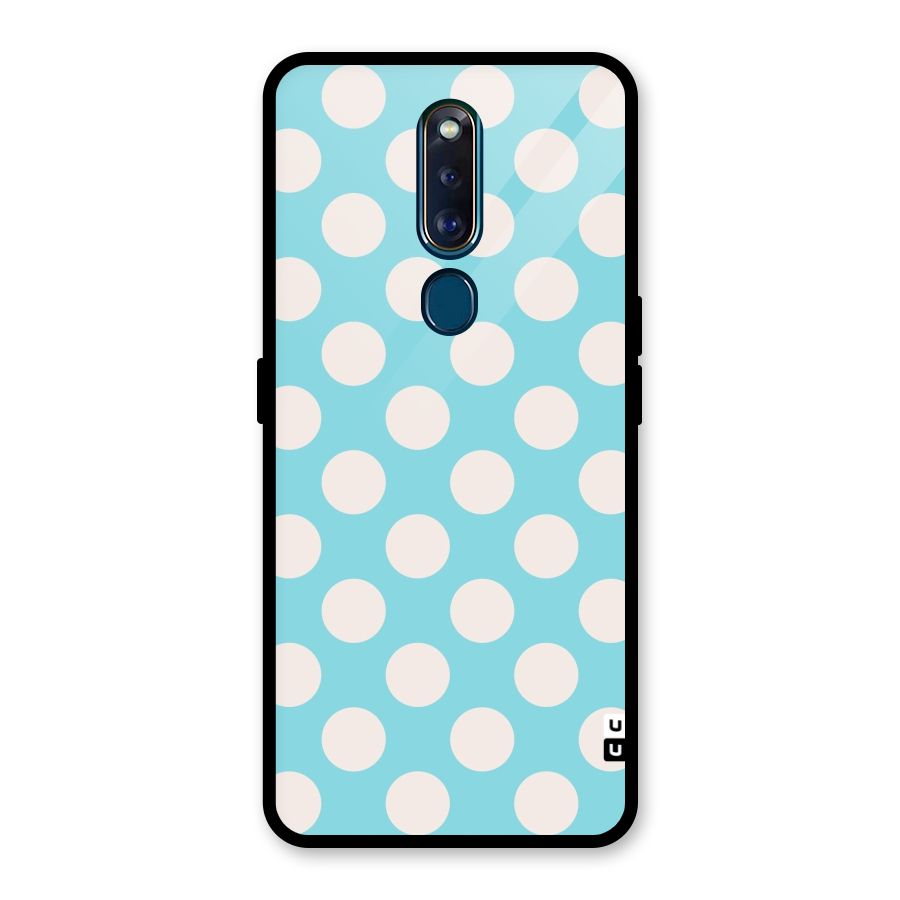 Pastel White Polka Dots Glass Back Case for Oppo F11 Pro