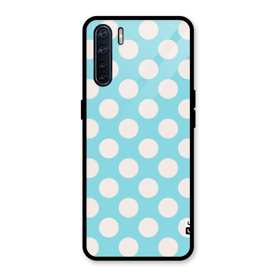 Pastel White Polka Dots Glass Back Case for Oppo F15