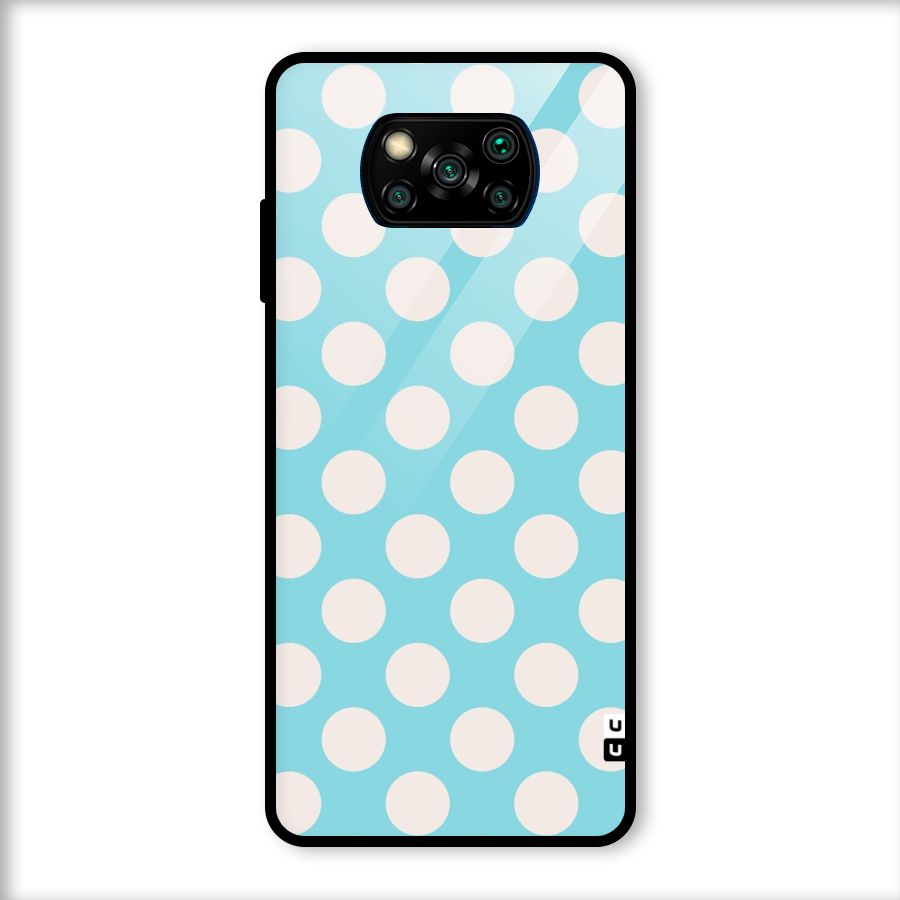 Pastel White Polka Dots Glass Back Case for Poco X3