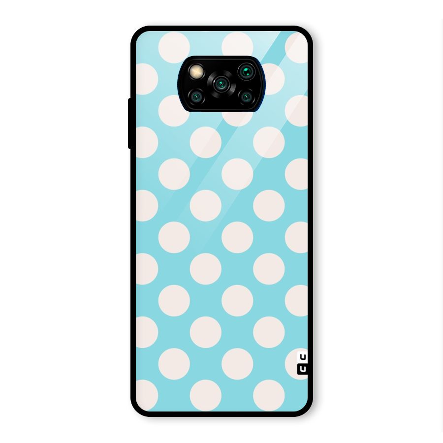 Pastel White Polka Dots Glass Back Case for Poco X3 Pro